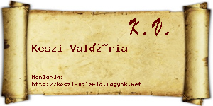 Keszi Valéria névjegykártya
